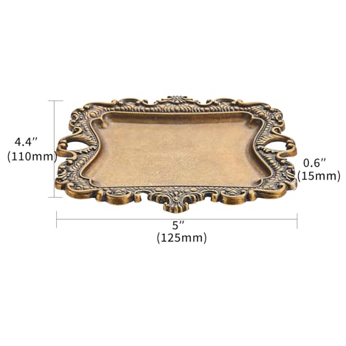 khtumeware 1 Pack Vintage Gold Jewelry Dish Antique Brass Jewelry Trays ideal for holding jewelry rings and small trinkets. - color: Antique Brass