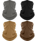 ROXUN 4 Pack Neck Gaiter, Cooling Breathable Face Mask UV Protection Scarf Hiking Bandana for Men/Women - color: Black+gray+sand+brown