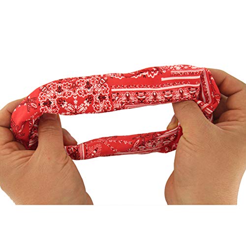 Hair Scarf Ties Ponytail with 6PCS Scarf-Scrunchies, Paisley Flower Printing, Chiffon Material, for Women Girls, Hair Accessories - color: MO10A