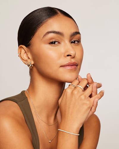 PAVOI 14K Gold Plated 925 Sterling Silver Posts Chunky Huggie Earrings for Women | Multi-Colored Cubic Zirconia Statement Hoop Earrings - color: White Gold