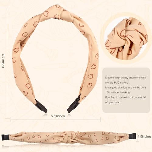 DiyJibb Headbands for Women Girls - 6PCS Stylish Top Knotted Headbands - Knotted Headband for Women - Head Bands Wide Hairband Hair Accessories - color: Love-01