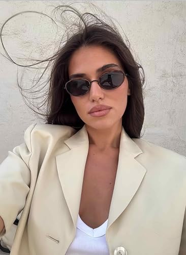 boten Retro Oval Sunglasses for Women 90s Small Gold Frame Sun Glasses Lightweight Cute Chic Sunnies - color: Gold Frame-brown Lens