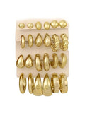 12 Pairs Chunky Gold Hoop Earrings for Women Trendy, Gold Plated Lightweight Hypoallergenic Stack, Thick Open Twisted Huggie Hoops Earring Set - color: 12 Pairs Gold Hoop