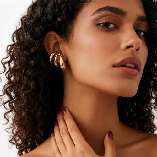 Ear Cuffs Non Piercing Earrings for Women Chunky Gold Ear Cuff Clip on Earrings Trendy Jewelry - style: style-A