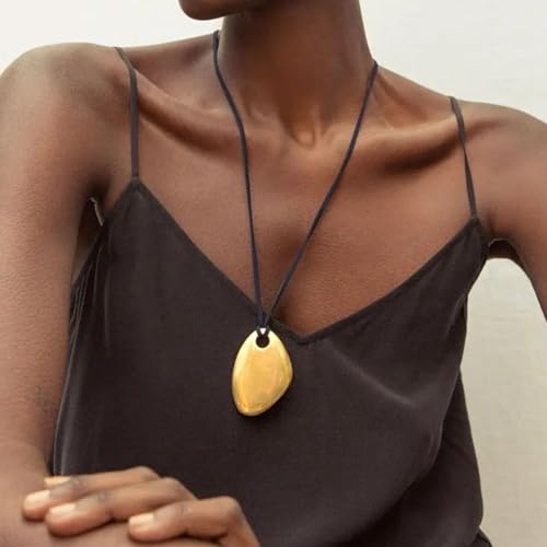 Frodete Statement Necklace for Women Chunky Gold Necklaces Long Pendant Necklace Boho Necklaces Gold Pendant Jewelry Cowboy Chic Style Cowgirl Outfit - color: Z3:Gold Pendant Necklace