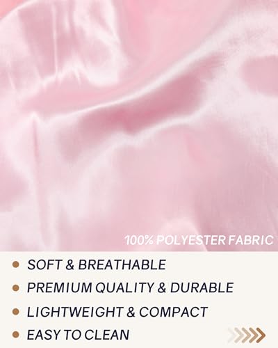 AWAYTR Long Satin Bonnet for Braids - Elastic Silk Hair Bonnets for Sleeping Night Cap Stretchy Tie Band for Women（Pink） - color: Pink