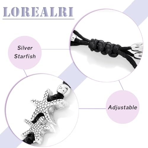 Beaded Anklets Bracelets Boho Handmade Turtle Starfish Whelk Shell Tree of Life String Ankle Bracelet Summer Beach Waterproof Barefoot Sandals Foot Jewelry for Women - color: Black