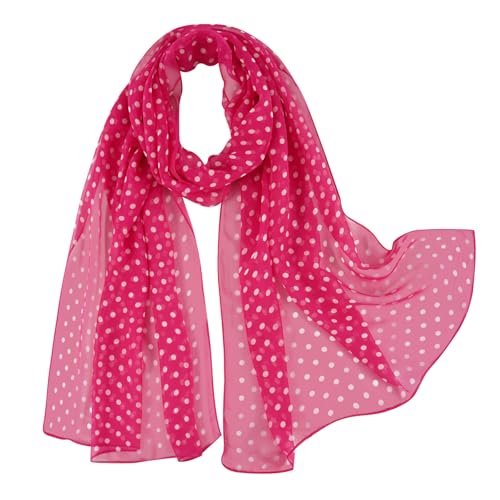 E-Clover Unique Fashion Women's Scarf Chiffon Sheer Scarves for Women Lightweight - color: Pink Polka Dot-01