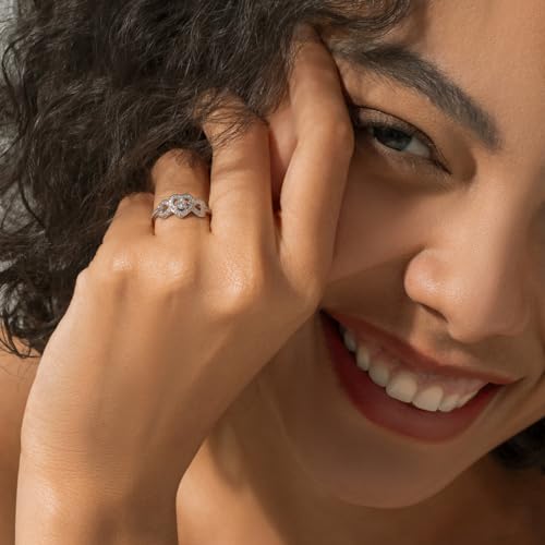 MINDDHA 14K Gold/White Gold Plated Rings- Cubic Zirconia Simulated Diamond Band For Wedding- Love Infinity Silver Gold Rings for Women- 2mm Band Size 4-12 - color: Silver