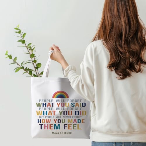 Motivational Canvas Tote Bag,Positive Affirmation Gifts for Women Men Reusable Grocery Shopping Tote Bag Purse - color: Maya Says