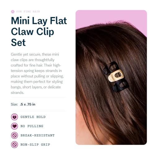 Gimme Beauty Lay Flat Claw Clip Set - Non-Slip, Sleek Accessory Pack - Perfect for Fine Hair - Comfortable, All-Day Hold with Firm Grip - 8 Pack - color: Blonde