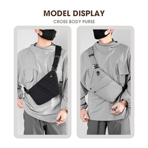 Crossbody Travel Bags for Women, Anti Theft Proof Safe Slim Sling Travel Purses, Personal Flex Shoulder Bag for Men Women - color: Khaki, size: Left Shoulder