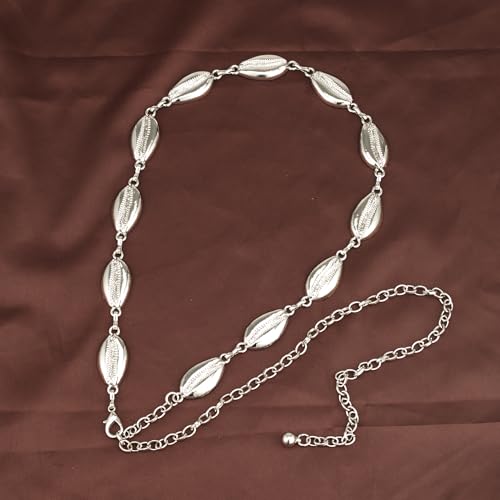 Luvatar Fashion Metal Waist Chain Belt Blouse Dress Sweater Chain Belt… - color: Silver-e8