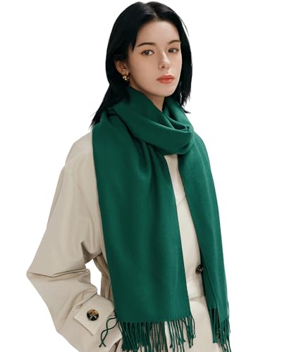 maamgic Women's Winter Scarf Soft Warm Scarf for Women Cozy Shawl Wraps for Women Lightweight Pashmina Style Wrap - color: Solid Dark Green