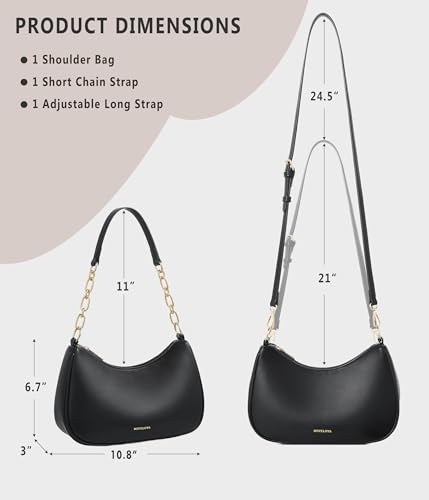 Anti-Theft Shoulder Bag for Women | RFID Crossbody Purse | Lightweight Crescent Hobo Handbag for Travel & Daily Use - color: A-black