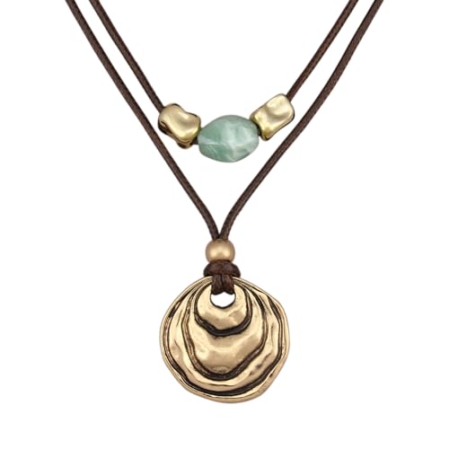 Chunky Necklace for Women Boho Pendant Necklace Statement Western Choker Necklaces for Women Vintage Bohemian Jewelry - style: Bohemian Hippie Necklace
