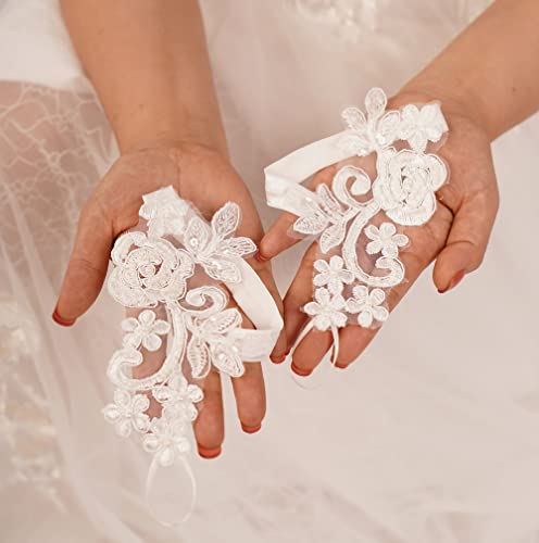 Foot Lace for Beach Wedding Barefoot Sandals White Lace Anklet for Bride Women Foot Anklet Jewelry On Summer Beach Gift for Her