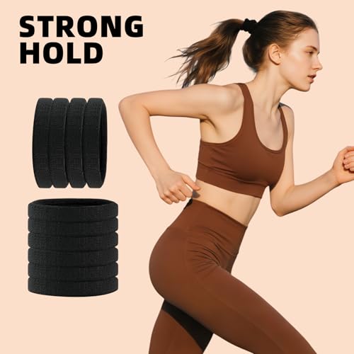 80pcs Black Thick Hair Ties for Women, 2.36 IN Large No Metal Ponytail Holders, Heavy Duty Elastic Hair Bands, Durable No Damage Hair Elastics for Thick & Curly Hair, Strong Hold - color: 2.36 IN -Black Thick Hair ties