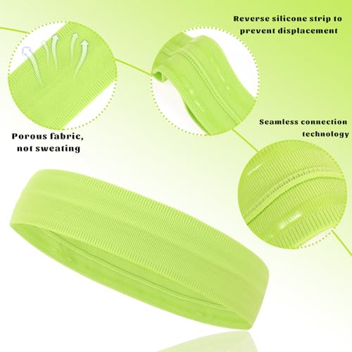 Workout Headbands Non Slip Headband Sport Headbands Sweatbands Elastic Sport Hair Bands for Sports Travel Indoor Fitness Gym - color: solid12