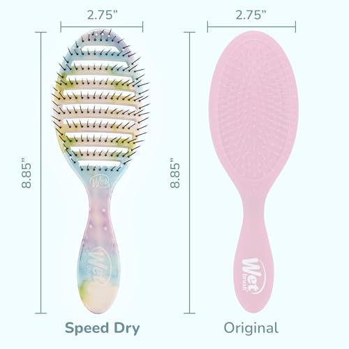 Wet Brush Speed Dry Hair Brush - Splatter (Color Wash) - Vented Design and Ultra Soft HeatFlex Bristles Are Blow Dry Safe With Ergonomic Handle Manages Tangle and Uncontrollable Hair - Pain-Free - color: Color Wash Splatter, size: 1 Count (Pack of 1)