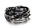 Fesciory Leather Wrap Bracelets for Women, Boho Leopard Multi-Layer Crystal Beads Cuff Bracelet Jewelry - color: A4:Black Beads(Double Wrap)