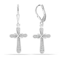 LeCalla 925 Sterling Silver Leverback Drop Earrings | Lightweight Celtic-Knot Filigree Heart Teardrop Dangle Earring for Women's Gift for Her - color: Zirconia Infinity Cross