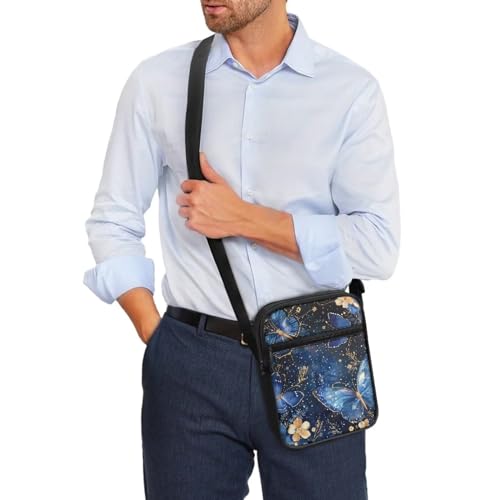 Womens Crossbody Bag Cell Phone Purse Wallet Small Shoulder Handbag for Workout Travel Gym - color: Art Butterfly