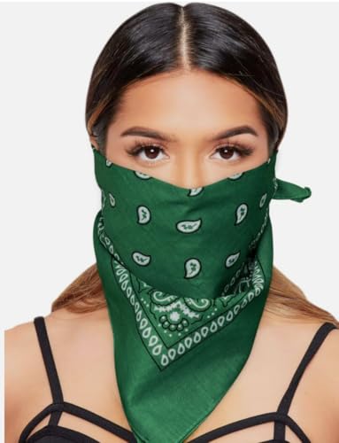 Classic Paisley Bandanas - 3 Pack Gift Set, 100% Cotton, 22x22 Inches - color: Teal
