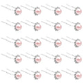 QIUTIMIY 20 Pack (Pink) Pearl Crystal Hair Pins Flower Rhinestone Hair Clips for Bridal Wedding Women Hair Jewelry Accessories, with Clear Container - color: Pearl Flower-Pink