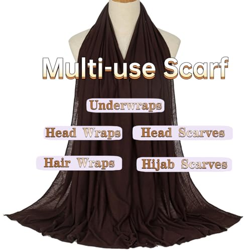 Head Wraps for Black Women, Breathable Headwrap Soft Long Hair Wraps Wide Headscarves for Locs Braids - color: Brown