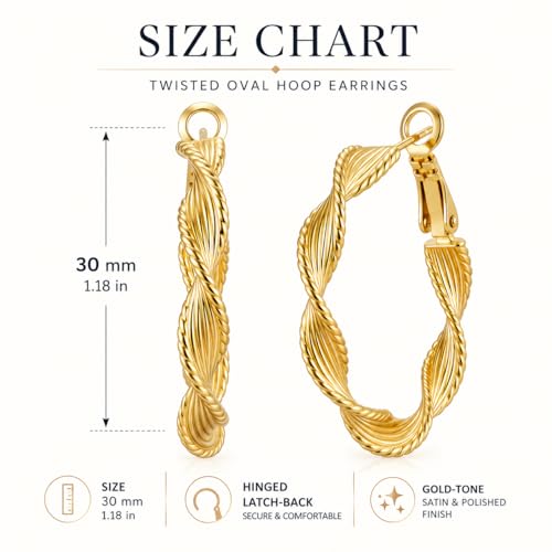 Gold Hoop Earrings for Women 14K Gold Earrings for Women Thick Large Earrings Gold Huggie Earring Womens Lightweight Hypoallergenic - color: Gold