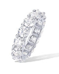 PAVOI 14K Gold Plated Eternity Ring for Women - Statement Eternity Band Rings with Round Cubic Zirconia - Stackable Wedding Band - Love Engagement Trendy Bridal Jewelry - color: White Gold