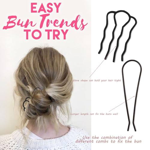 7 Pcs Metal Hair Side Combs Hair Fork Clip Teeth Hair Pin Stick for Updo Bun, U Shape Hair Combs for Vintage Hairstyle Hair Accessories, Fine Hair Combination - color: Fine Hair Series
