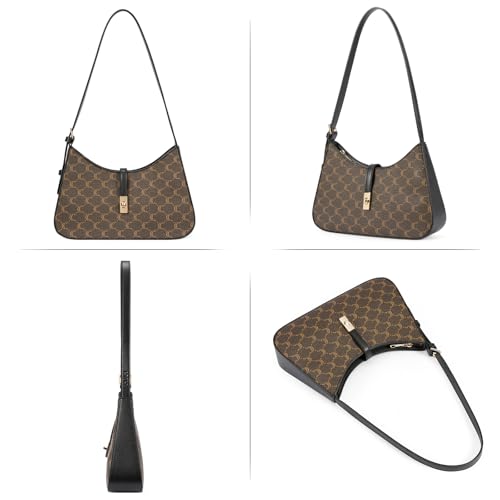 CLUCI Jacquard Purses for Women, Shoulder Bag, Handbag Hobo Bags Crossbody Purse with Adjustable Strap - color: B-coffee Jacquard-small