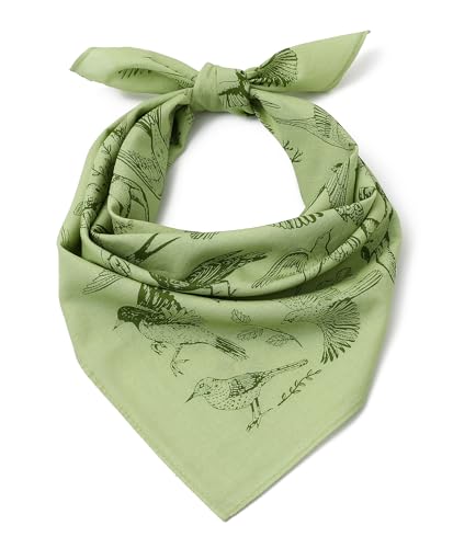 21"x21" Soft Cotton Bandana for Men and Women Unisex Head Wrap Scarf Headband Face Mask for Outdoor - color: Qm-green Birdland