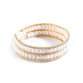 Silver Pearl Bracelet for Women Sparkly Stretch Rhinestone and Pearls Bangle Cuff Adjustable Faux Diamond CZ Bracelets Bling Wedding Costume Jewelry - color: Gold-5Row