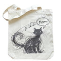 Canvas Tote Bag with Zipper for Women, Aesthetic Tote Bag with Pocket for Vacation, Shopping, Travel, Beach - style: Cat Music-02