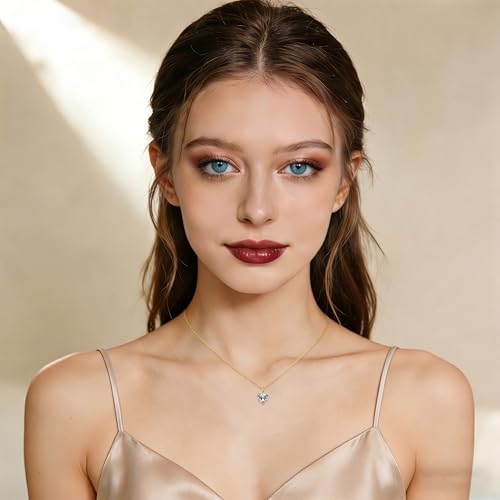 14K Gold Plated Necklace Gold Necklaces for Women Diamond Pendant Dainty Choker Layered Necklaces for Women Jewelry Set Gifts for Women Trendy Sister Mom Wife Womens Her Friend Party - style: 1001