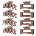 Light Brown Hair Clips for Women - 8 Pack 4.3 Inch Large Hair Claw Clips for Women Thin Thick Curly Hair, Big Matte Banana Clips,Strong Hold jaw clips - color: Light Brown