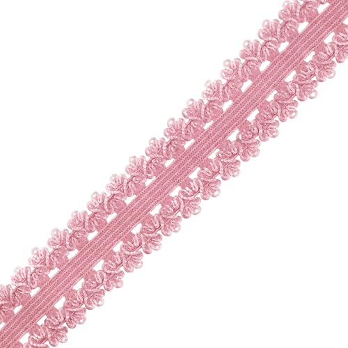 Mandala Crafts Mauve Stretch Lace Soft Elastic Trim Roll - 55 Yards 1 Inch Wide Stretchy Frilly Picot Ribbon for Sewing Lingerie, Headbands, Underwear, and Crafts - color: Mauve