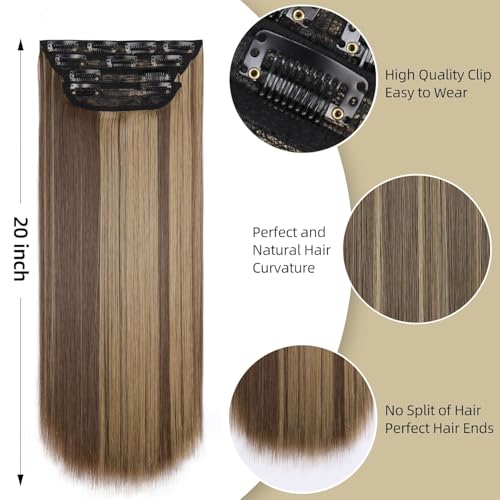 Hair Extensions Straight Clip in Hair Extensions Clip ins - Soft and Thick (20 Inches, 4Pcs, 22H10#) - color: 22H10#