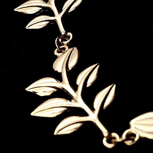 yueton 2pcs Fashion Ladies Athena Olive Branch Tassel Leaf Chain Clips Barrettes Bobby Pin Hair Clips Bride Headwear Edge Clip Clamps Cuff Boho Headbands (Tassel Leaf)