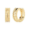 MYEARS Women Earrings Gold Huggie Hoop 14K Small Simple Hypoallergenic Everyday Jewelry - style: Beaded Band