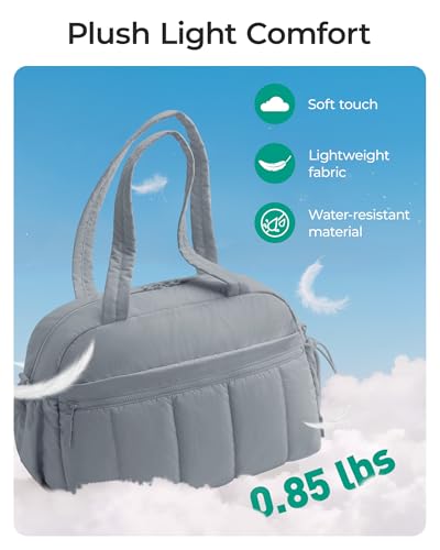 BAGSMART Gym Bag for Women, Duffle Bag for Travel with Wet Pocket, Lightweight Carry on Weekender Duffel, Water Resistant - color: Gray, size: Medium