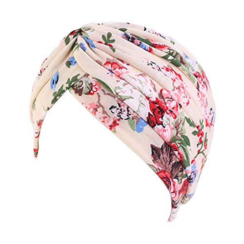 beauty YFJH Women's Cotton Turban Head Wrap Cancer Chemo Beanies Cap Headwear Cap Bonnet Hair Loss Hat - color: Beige