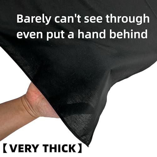 100% Cotton Bandana 27x27 Large Solid Head Scarf for Men Women Thick Opaque Reusable Wrapping Cloth Gift & Lunch - color: Black Single