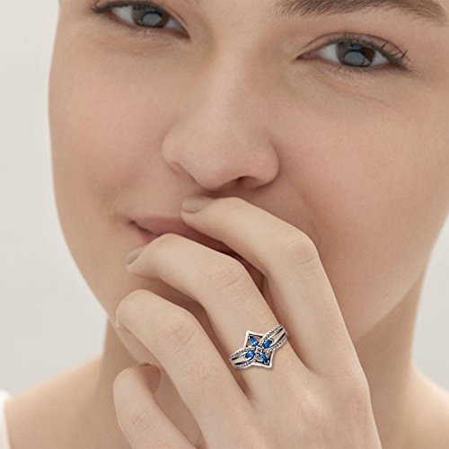 YFN Cross Ring Vintage Tone Sterling Silver With God All Things Are Possible CZ Band Rings Size 6-10