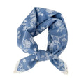 Soft Cotton Like Lace Bandana Headband, Head Wrap, Protective Coverage, Hair Neck Scarf for Women 24 x 24 inch - color: Cas009 - Sewing Flower Bl