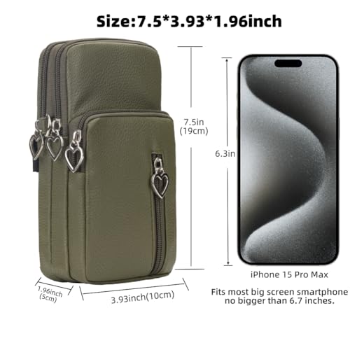 JANKS Small Crossbody Bag for Women - Mini Phone Purses with Crossbody Strap and Wallet - Nylon Arm Bag - color: Z-green
