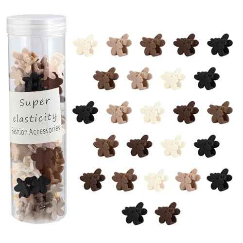 Hair Clip, 50Pcs Small Flower Claw Clips for Women Girls, Mini Matte Hair Clips with Strong Grip, Neutral Color, Hair Styling Accessories, Christmas Gifts - color: Style10:Neutral Color (Flower)